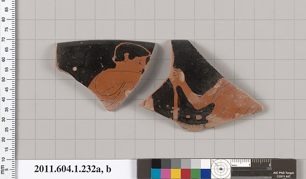 Terracotta fragments of a kylix (drinking cup)