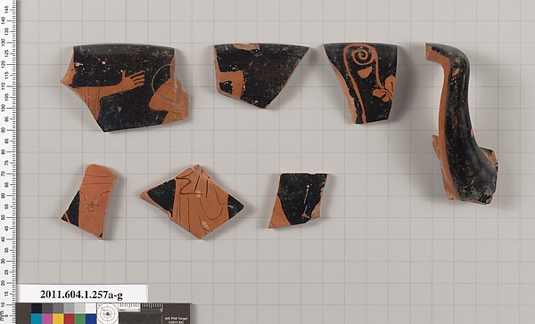 Terracotta fragments of a kylix (drinking cup)