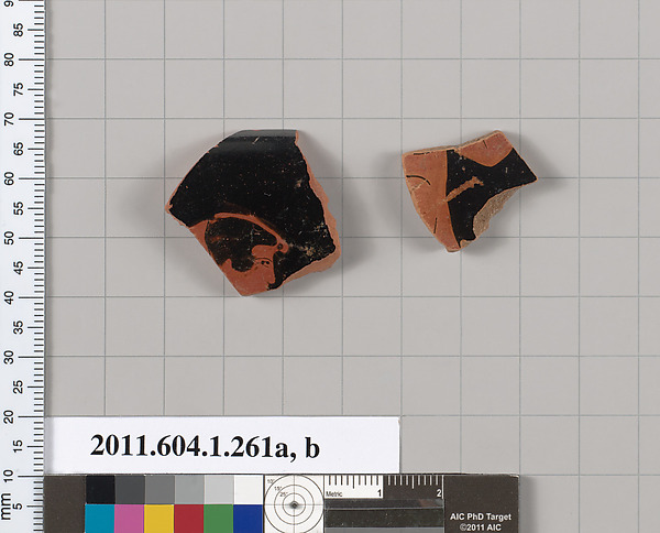 Terracotta fragments of a kylix (drinking cup)