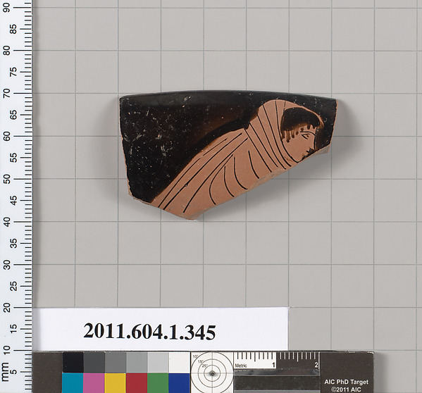 Terracotta rim fragment of a kylix (drinking cup)