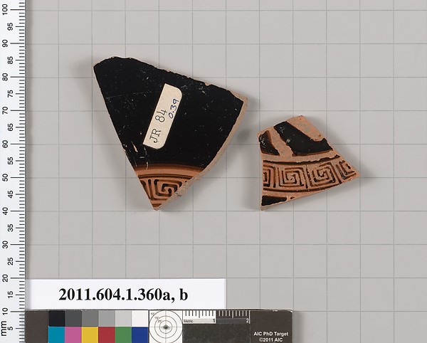 Terracotta fragments of kylikes (drinking cups)