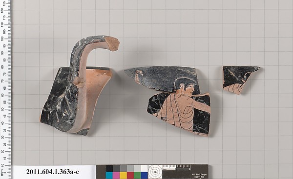 Terracotta fragments of a kylix (drinking cup)