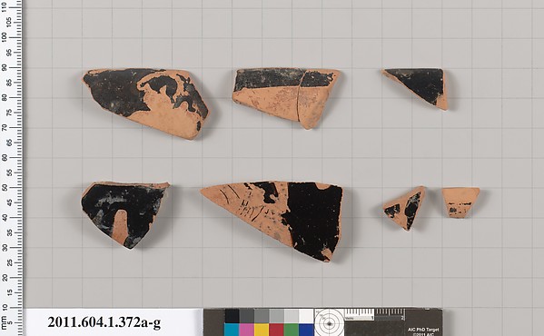 Terracotta fragments of a kylix (drinking cup)