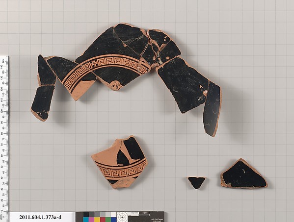 Terracotta fragments of a kylix (drinking cup)