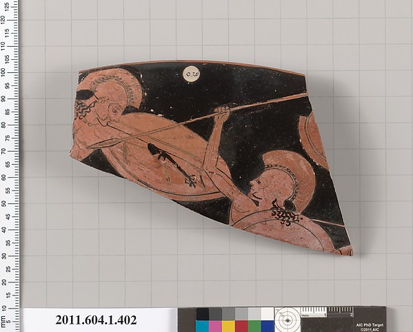 Terracotta rim fragment of a kylix (drinking cup)