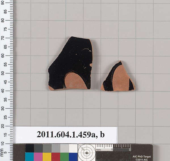 Terracotta fragments of kylikes (drinking cups)