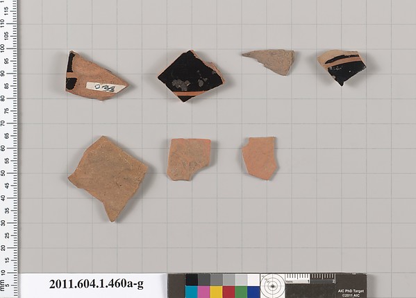 Terracotta fragments of kylikes (drinking cups)