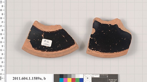 Terracotta fragments of kylikes (drinking cups)