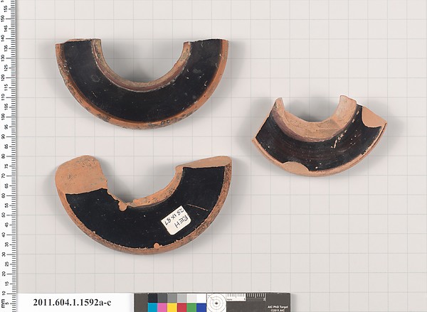 Terracotta fragments of kylikes (drinking cups)