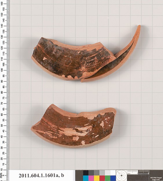 Terracotta fragments of kylikes (drinking cups)