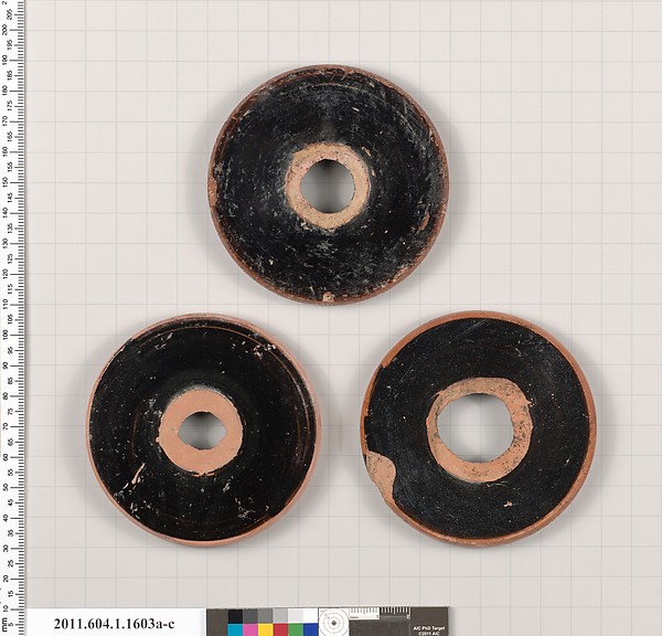 Terracotta fragments of kylikes (drinking cups)