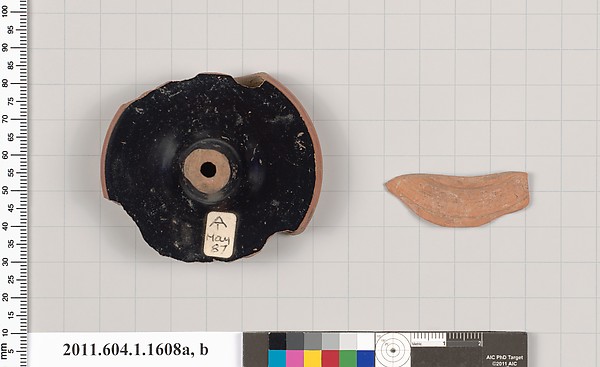 Terracotta fragments of kylikes (drinking cups)