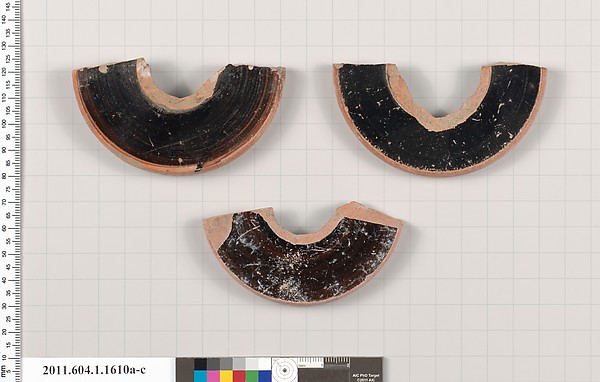 Terracotta fragments of kylikes (drinking cups)