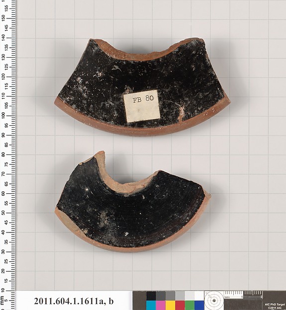 Terracotta fragments of kylikes (drinking cups)