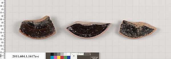 Terracotta fragments of kylikes (drinking cups)