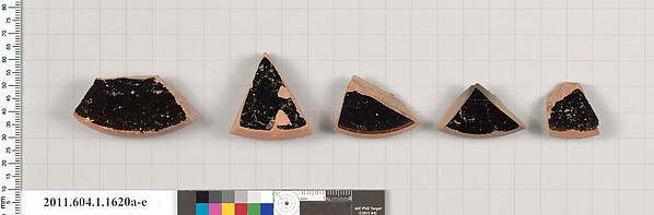 Terracotta fragments of kylikes (drinking cups)
