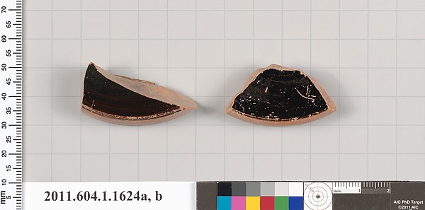 Terracotta fragments of kylikes (drinking cups)