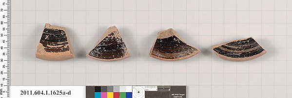 Terracotta fragments of kylikes (drinking cups)