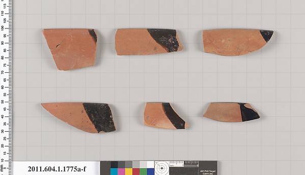 Terracotta rim fragments of kylikes(drinking cups)