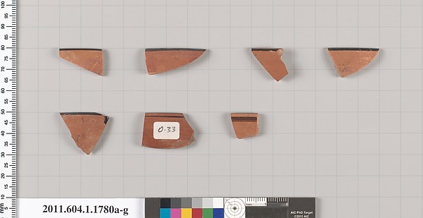 Terracotta rim fragments of kylikes(drinking cups)