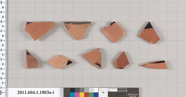 Terracotta rim fragments of kylikes(drinking cups)
