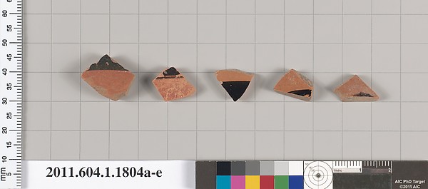 Terracotta rim fragments of kylikes(drinking cups)