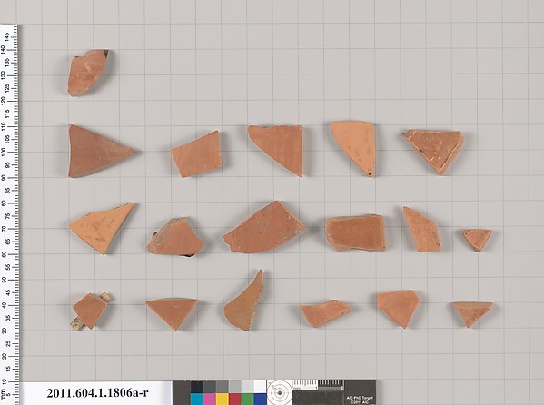 Terracotta rim fragments of kylikes(drinking cups)