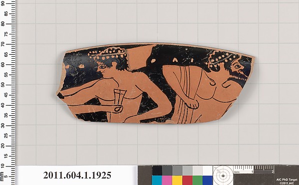 Terracotta rim fragment of a kylix (drinking cup)