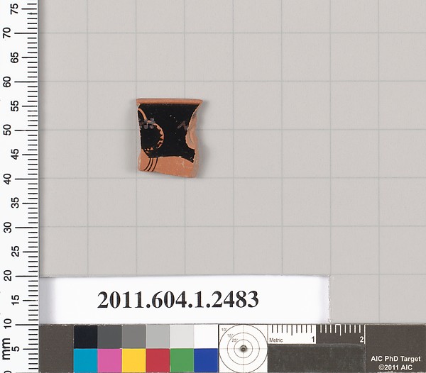 Terracotta rim fragment of a kylix (drinking cup)