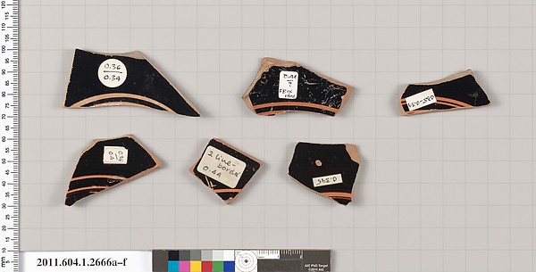 Terracotta fragments of kylikes (drinking cups)