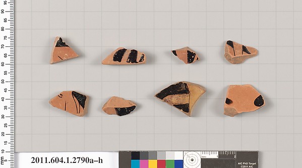 Terracotta fragments of kylikes (drinking cups)