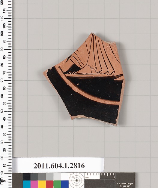 Terracotta fragment of a kylix (drinking cup)
