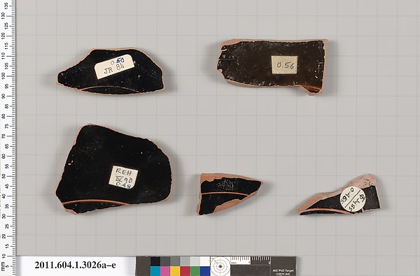 Terracotta fragments of kylikes (drinking cups)