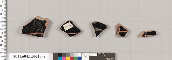 Terracotta fragments of kylikes (drinking cups)