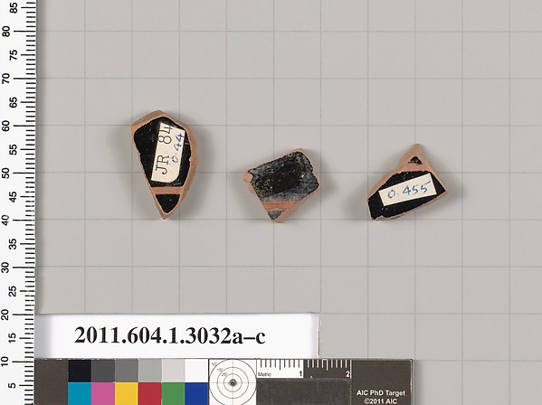 Terracotta fragments of kylikes (drinking cups)