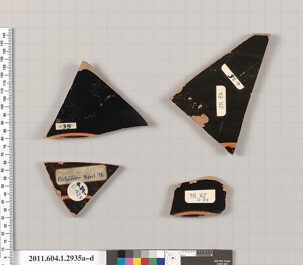 Terracotta fragments of kylikes (drinking cups)