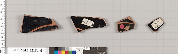Terracotta fragments of kylikes (drinking cups)