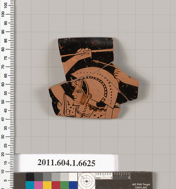 Terracotta rim fragment of a kylix (drinking cup)