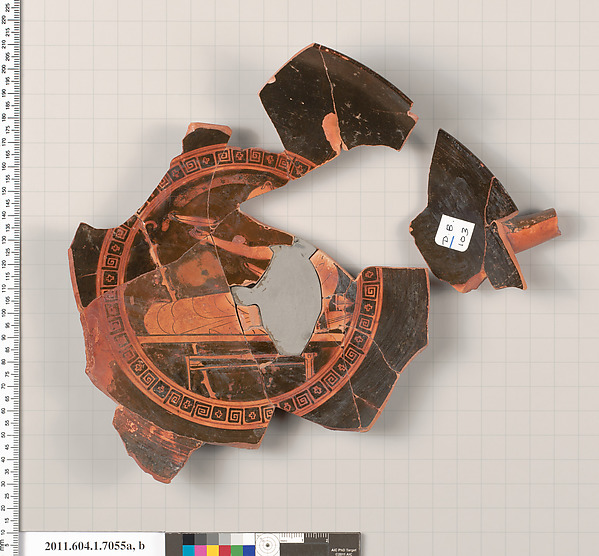 Terracotta fragments of a kylix (drinking cup)