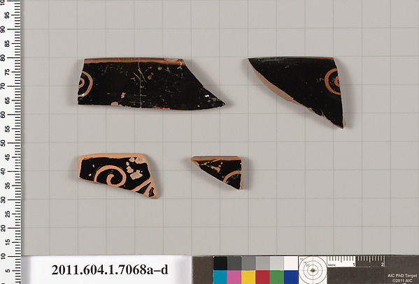 Terracotta rim fragments of kylikes (drinking cups)