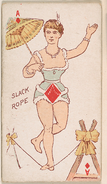 Ace of Diamonds, Slack Rope, from Harlequin Cards, 2nd Series (N220) issued by Kinney Bros.