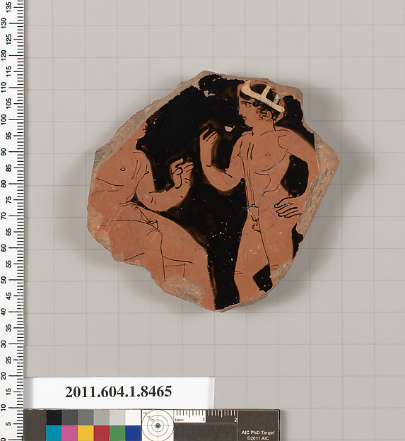 Terracotta fragment of a stemless kylix (drinking cup)