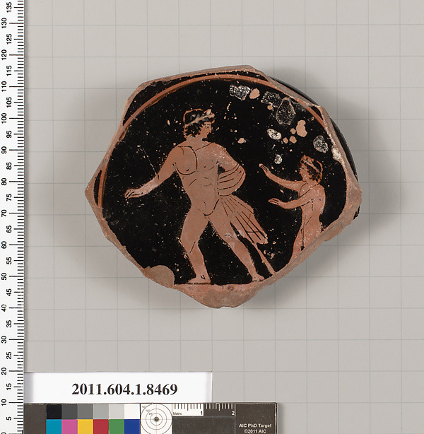 Terracotta fragment of a stemless kylix (drinking cup)