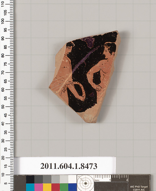 Terracotta fragment of a stemless kylix (drinking cup)