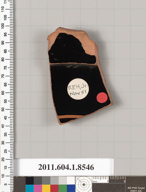 Terracotta fragment of a stemless kylix (drinking cup)