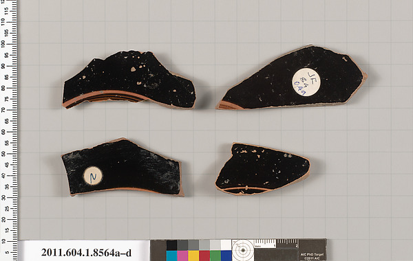 Terracotta fragments of stemless kylikes (drinking cups)