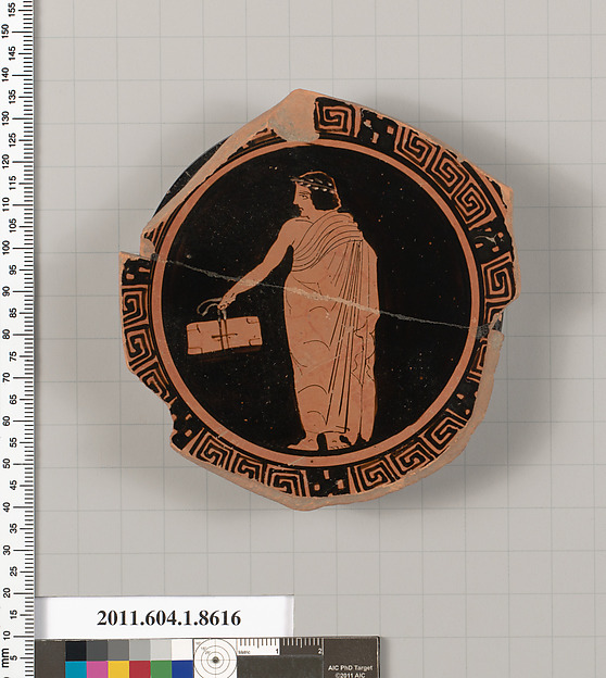 Terracotta fragment of a stemless kylix (drinking cup)