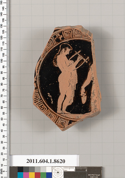 Terracotta fragment of a stemless kylix (drinking cup)