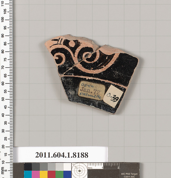 Terracotta fragment of a kylix (drinking cup)