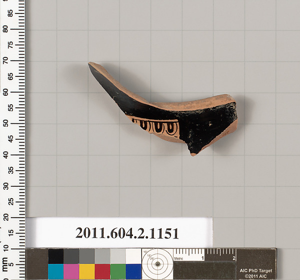 Terracotta fragment of an oinochoe: chous (jug)